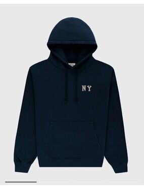 Ebbets Field Flannels Navy Hoodie with 'NY' Chest Logo
